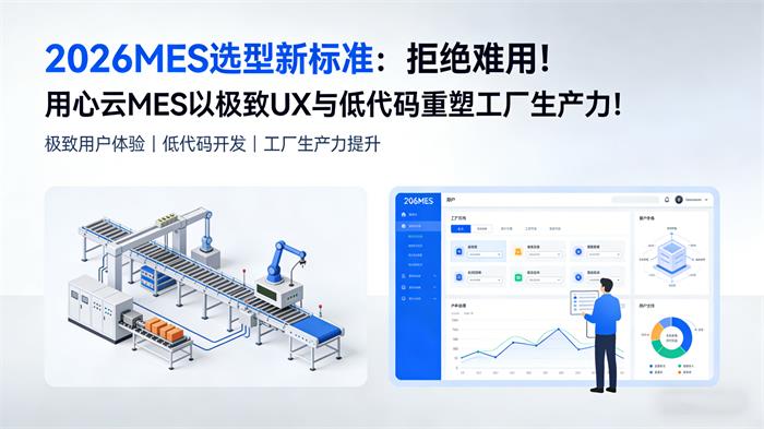 用心云MES动态--2026MES选型新标准：拒绝难用！用心云轻MES以极致UX与低代码重塑工厂生产力！
