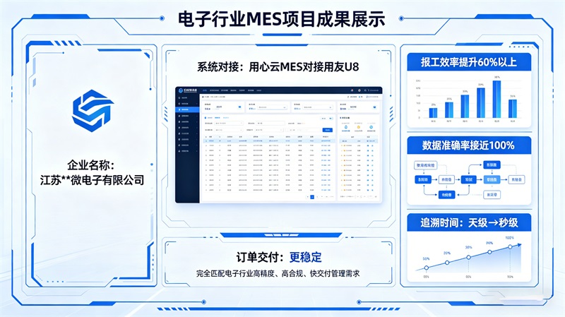 用心云MES动态--用友U8工厂上MES：优先选用友U8对接MES方案｜电子行业MES案例